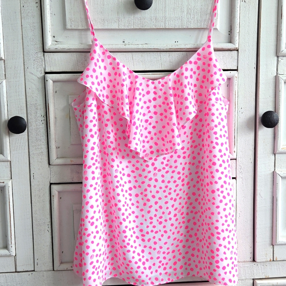 Lilly Pulitzer Carmen Cami Pink Polka Dot Top